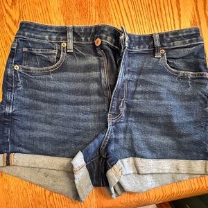 American Eagle Outfitters Blue Jean Shorts Cuffed Hem